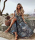 Bohemian maxi skirt with printed short sleeves - ROUTINE FASHION